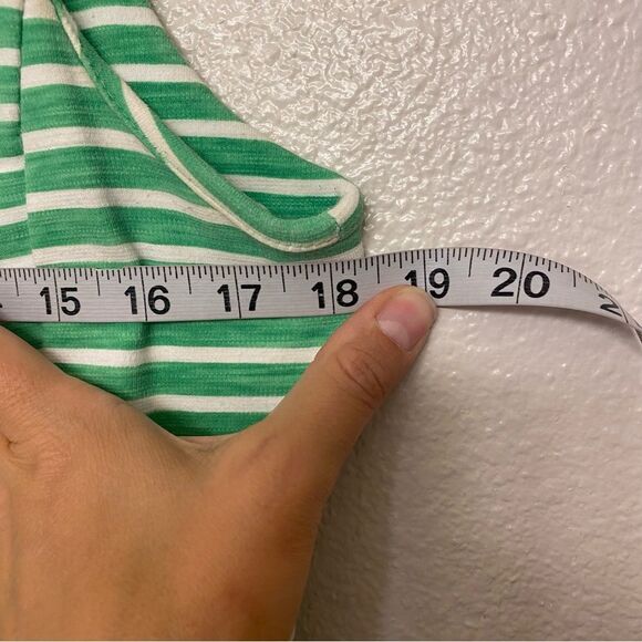 J. Crew Daybreak kelly Green Stripe Fit Flare Dress sleeveless preppy cotton M - Picture 9 of 11